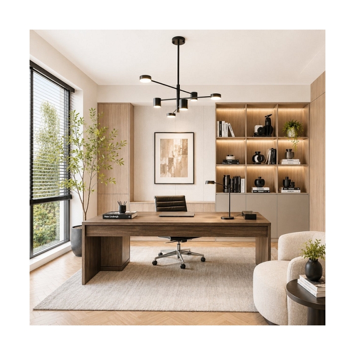 Lampa wisząca CLEX - 6P LED czarna 100 cm - Step Into Design