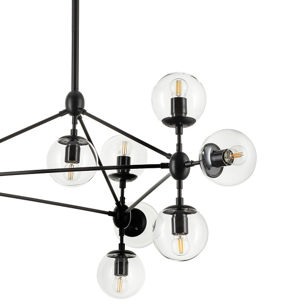 Lampa wisząca ASTRIFERO-10 transparentno czarna 90 cm Step Into Design