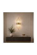 Lampa ścienna DRACO, 60 cm - kryształowo - złota, styl glamour - Step Into Design