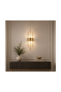 Lampa ścienna DRACO-S, 45 cm - kryształowo - złota, styl glamour - Step Into Design