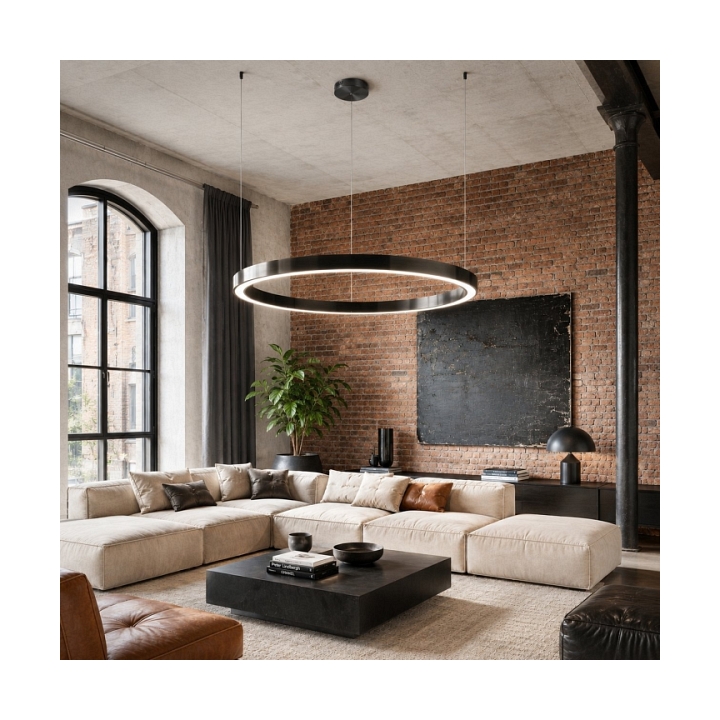 Lampa wisząca CIRCLE 100 - LED, ring tytanowy - Step Into Design