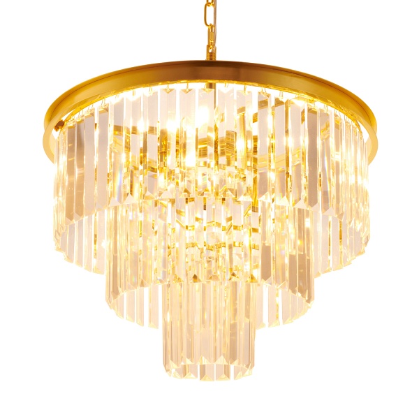 Lampa wisząca SPLENDORE 50 cm - żyrandol złoto-kryształowy Step Into Design