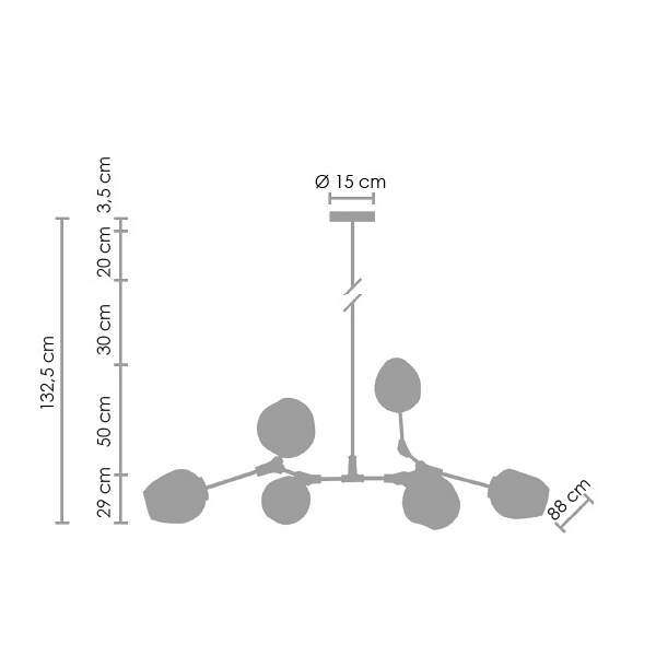 Lampa wisząca MODERN ORCHID-6 bursztynowo czarna 130 cm Step Into Design