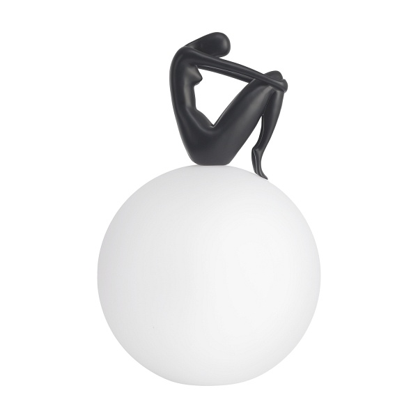 Lampa stołowa WOMAN-2 ,47 cm - czarna figura, biały klosz Step Into Design