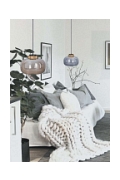 Lampa wisząca BOOM 35 cm - LED, klosz bursztynowy, wykonczenie złote - Step Into Design