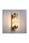 Lampa ścienna STELO 40 cm - kinkiet kryształowy LED, rama metalowa, złoty - Step Into Design