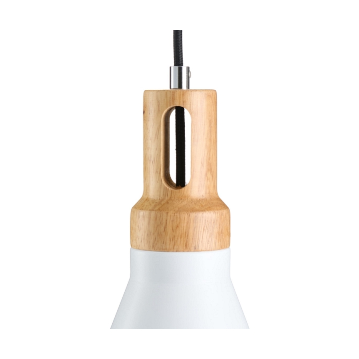 Lampa wisząca NORDIC WOODY biało drewniana 25 cm - Step Into Design