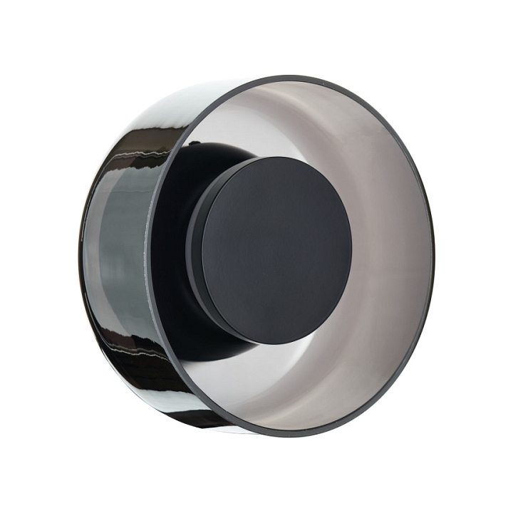 Lampa ścienna DONUT 18 cm - LED, szkło, szaro-czarna - Step Into Design