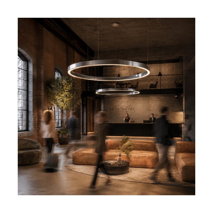 Lampa wisząca CIRCLE 120 LED nikiel szczotkowany 120 cm - Step Into Design