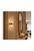 Lampa ścienna DRACO-S, 45 cm - kryształowo - złota, styl glamour - Step Into Design