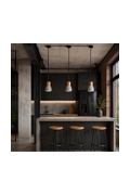 Lampa wisząca CONCRETE 12 cm- szary beton, drewno - Step Into Design