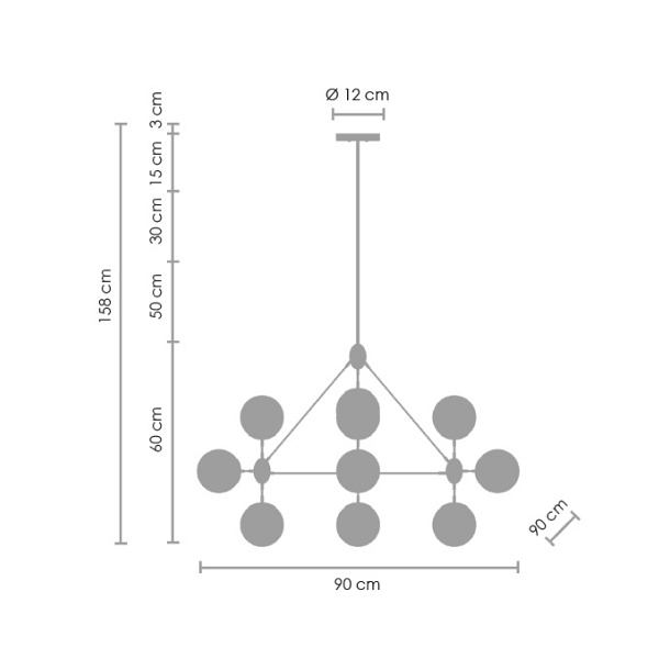 Lampa wisząca ASTRIFERO-10 transparentno czarna 90 cm Step Into Design