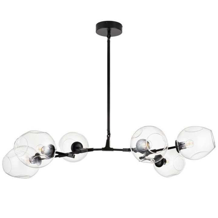 Lampa wisząca MODERN ORCHID-6 transparentno czarna 130 cm Step Into Design