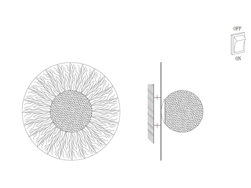 Lampa ścienna SUN M złota 35 cm Step Into Design