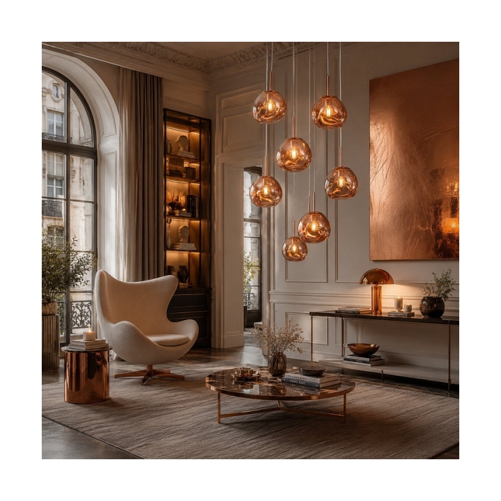 Lampa wisząca GLAM M miedziana 28 cm - Step Into Design