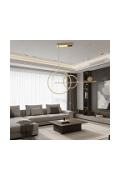 Lampa wisząca NEW AGE LED 120 cm - oprawa sufitowa złota - Step Into Design