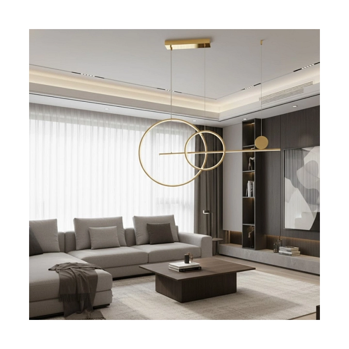 Lampa wisząca NEW AGE LED 120 cm - oprawa sufitowa złota - Step Into Design