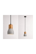 Lampa wisząca CONCRETE 12 cm- szary beton, drewno - Step Into Design