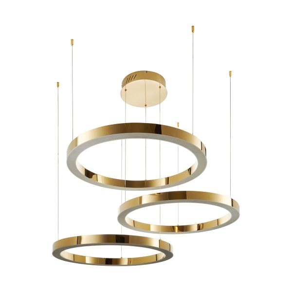 Lampa wisząca CIRCLE 80+80+80 LED złoty połysk na 1 podsufitce Step Into Design