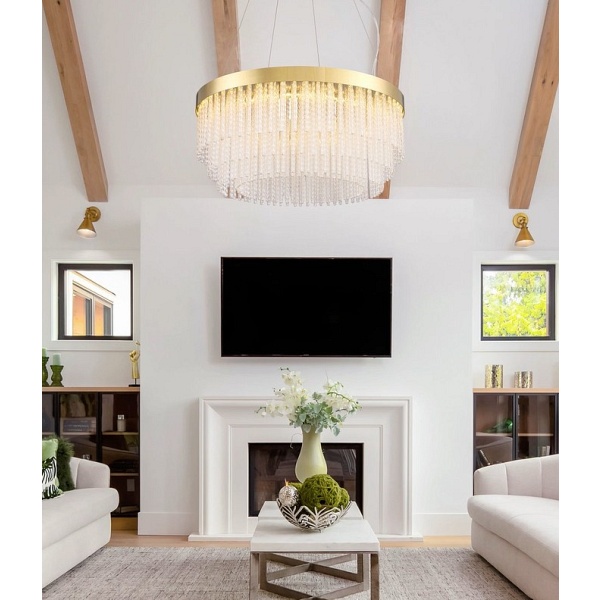 Lampa wisząca GLORIA LED kryształowa złota 60 cm Step Into Design