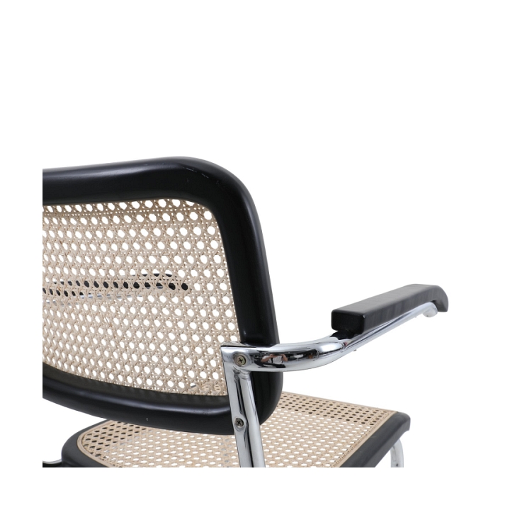 Krzesło VIENNA rattanowo czarne z podłokietnikami - Step Into Design