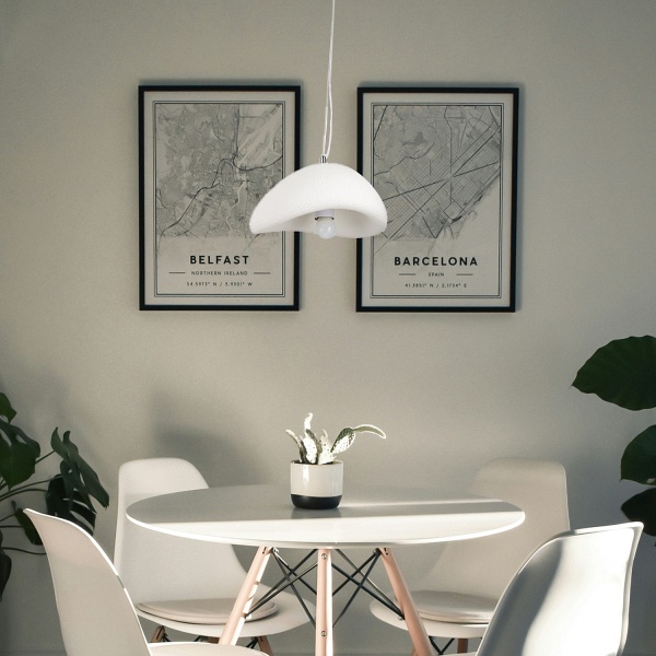 Lampa wisząca STONE 40 cm - biała Step Into Design