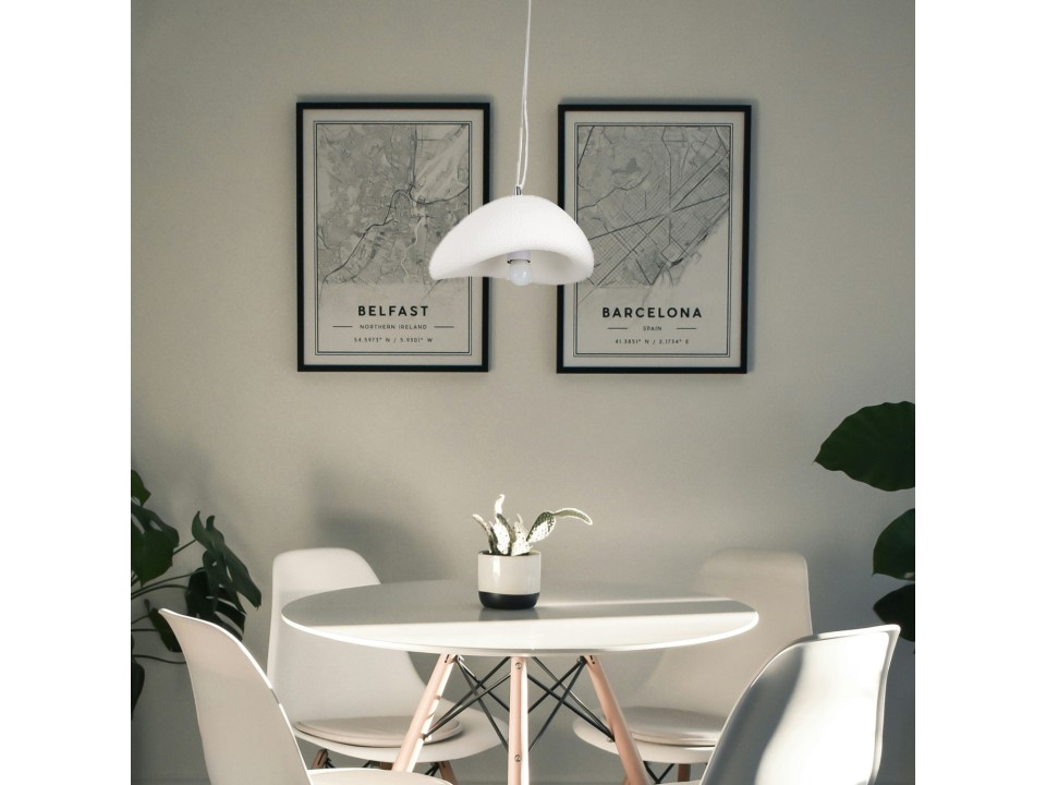 Lampa wisząca STONE biała 30 cm Step Into Design