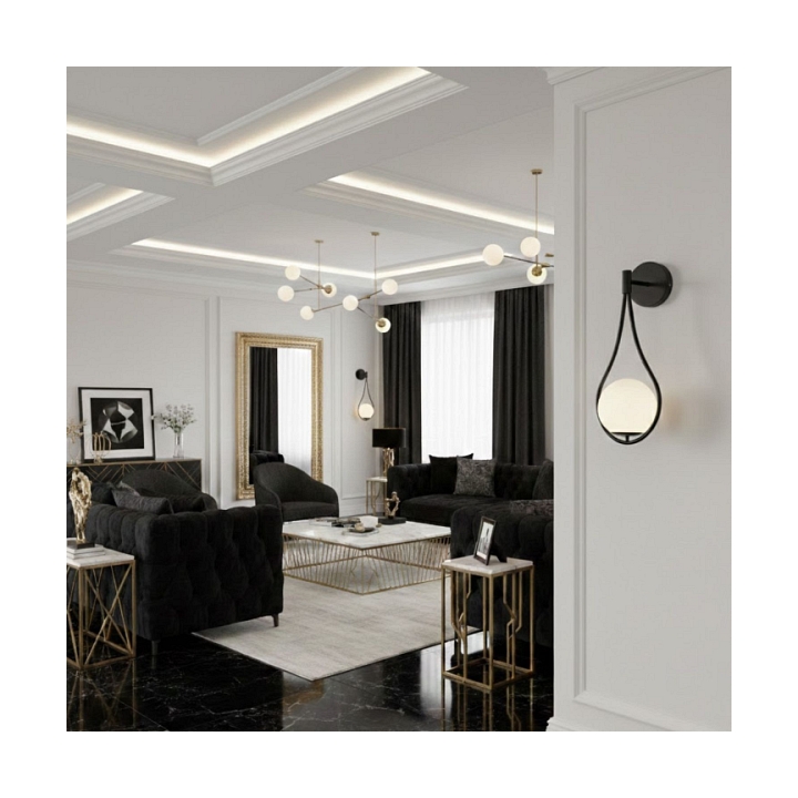 Lampa ścienna DROP 45 cm czarna - Step Into Design