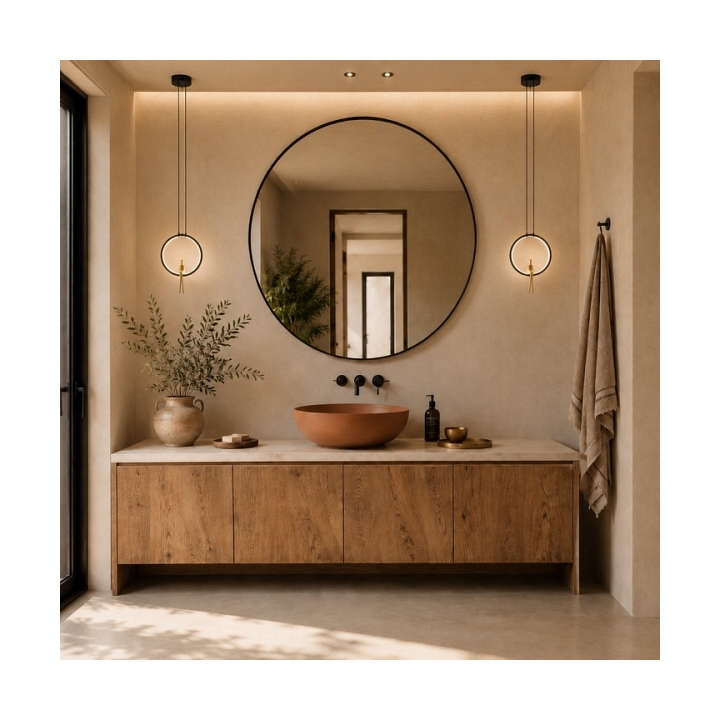 Lampa wisząca AMICI 27 cm - LED, metal, czarny ring z dekoracyjną złotą postacią - Step Into Design