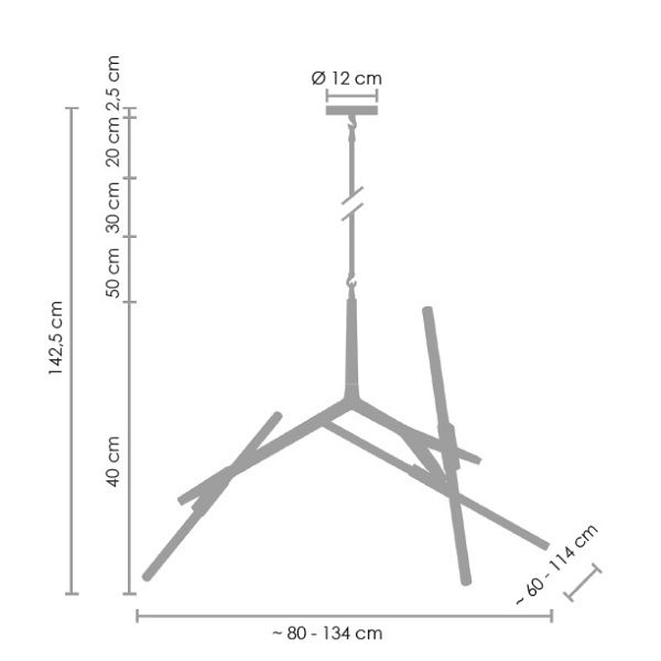 Lampa wisząca STICKS-6 złota Step Into Design
