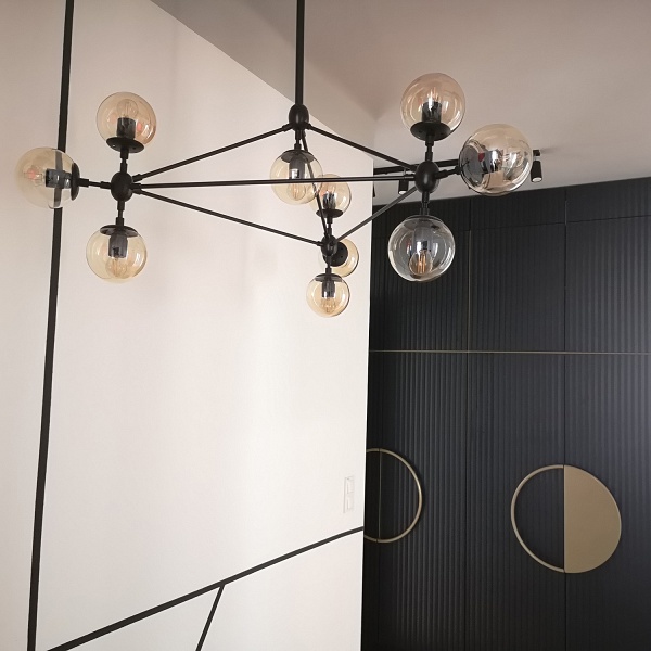 Lampa wisząca ASTRIFERO-10 bursztynowo czarna 90 cm Step Into Design