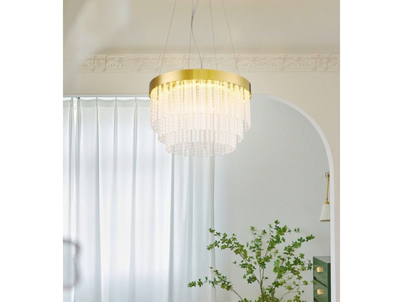 Lampa wisząca GLORIA LED kryształowa złota 40 cm Step Into Design