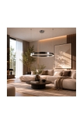 Lampa wisząca CIRCLE 80 cm - LED, ring tytanowy - Step Into Design