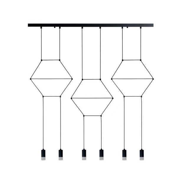 Lampa wisząca LINEA-6 LONG czarna 100 cm Step Into Design