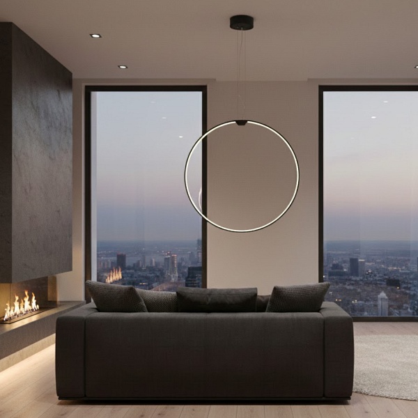 ACIRCULO - oprawa wisząca LED Ø500, czarna Step Into Design