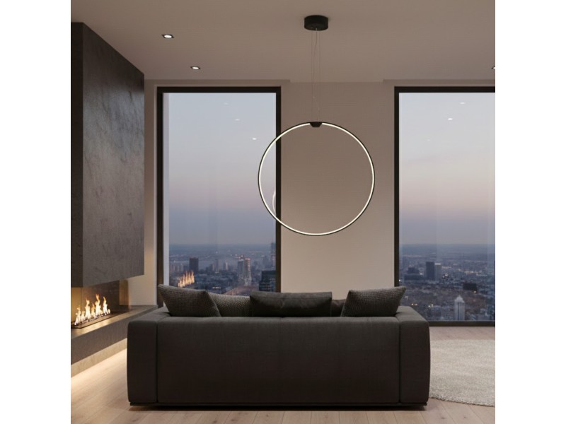 ACIRCULO - oprawa wisząca LED Ø500, czarna Step Into Design