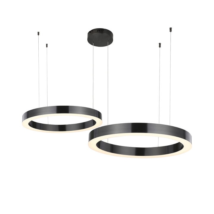 Lampa wisząca CIRCLE 40+40 - LED, ring tytanowy na 1 podsufitce - Step Into Design