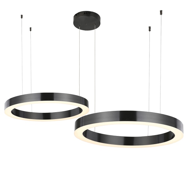 Lampa wisząca CIRCLE 60+80 LED tytanowa na 1 podsufitce Step Into Design