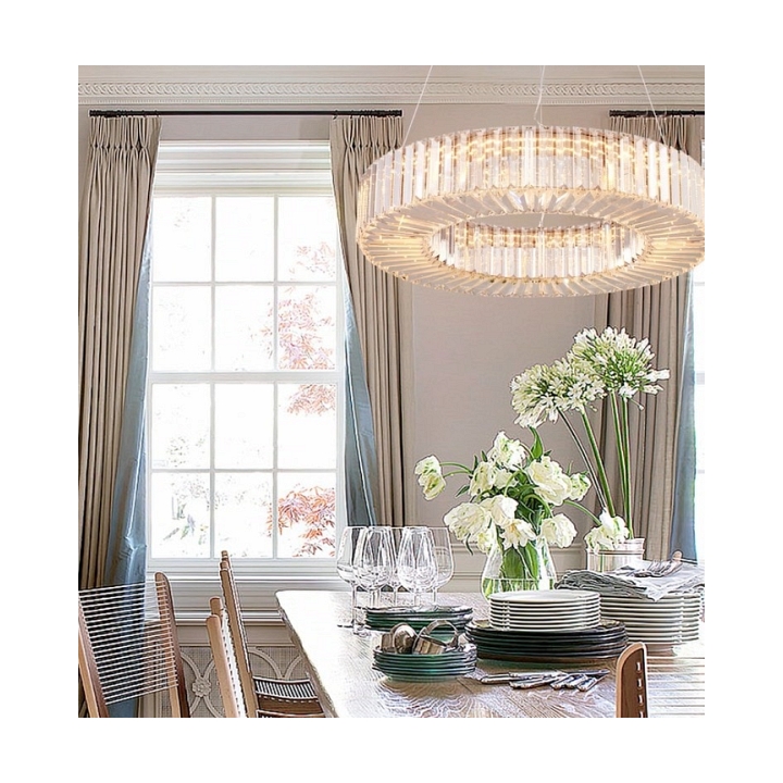 Lampa wisząca CRISTAL LED złota 60 cm - Step Into Design