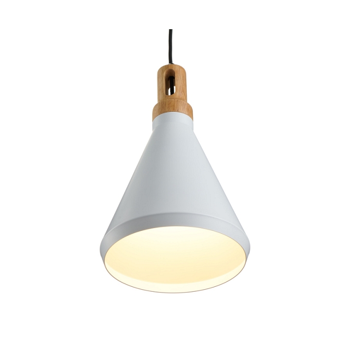 Lampa wisząca NORDIC WOODY biało drewniana 25 cm - Step Into Design