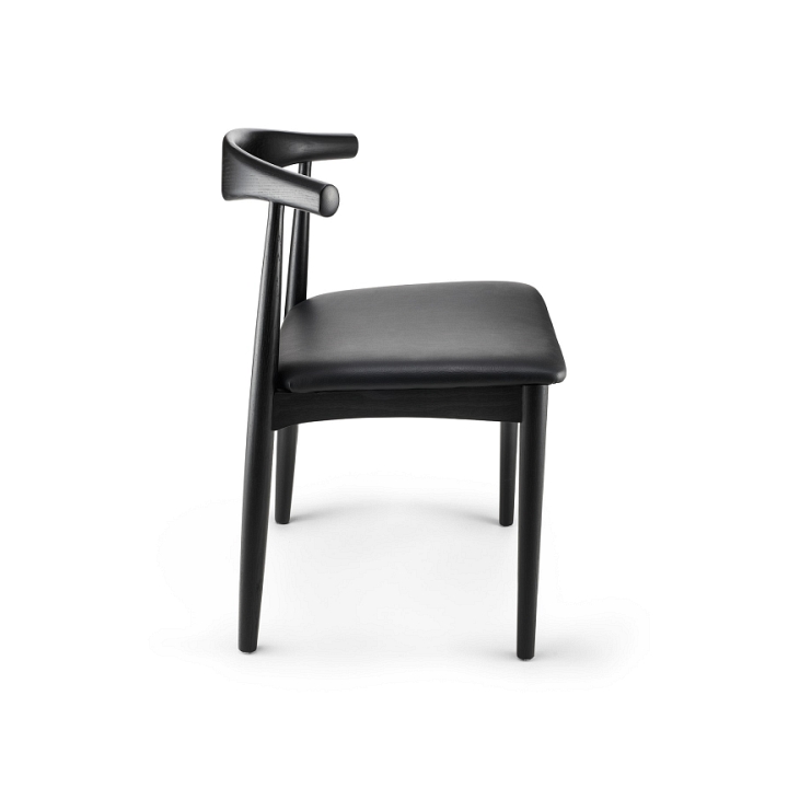 Krzesło CLASSY jesionowe w kolorze czarnym z poduszką ze skóry eko - Step Into Design