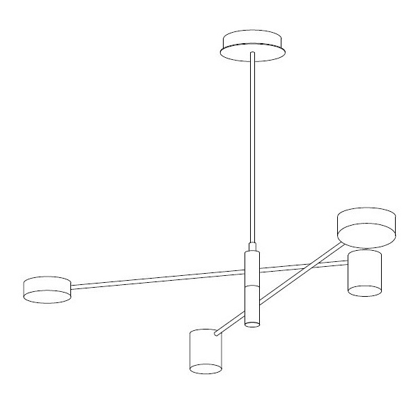 Lampa wisząca CLEX - 4P LED czarna 100 cm Step Into Design