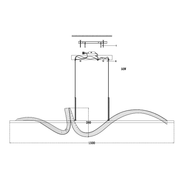 Lampa wisząca RITZ LED złota 150 cm Step Into Design