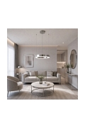 Lampa wisząca CIRCLE 40 cm LED, ring nikiel szczotkowany - Step Into Design