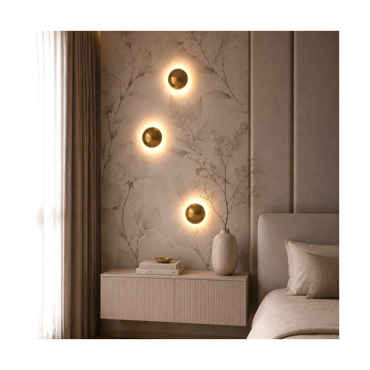 Lampa ścienna BUTTON 16 cm LED złoty - Step Into Design