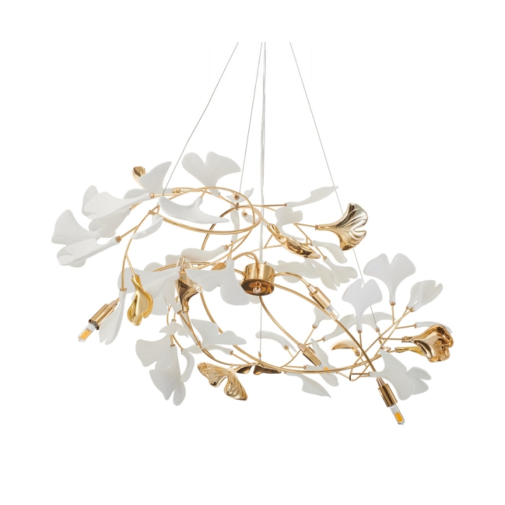 Lampa wisząca BOTANIKA GOLD 100 cm - złota, G9, regulowana, designerska - Step Into Design
