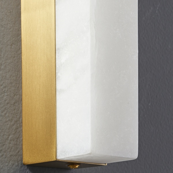 Lampa ścienna BLOCK biały marmur i mosiądz 40 cm Step Into Design