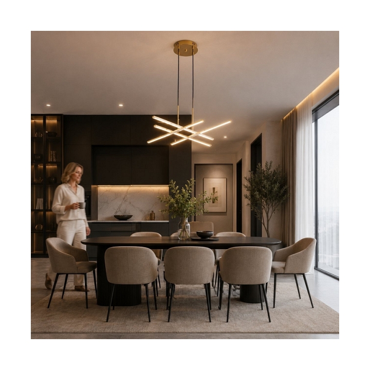 Lampa wisząca CRISS CROSS LED złota 78 cm - Step Into Design