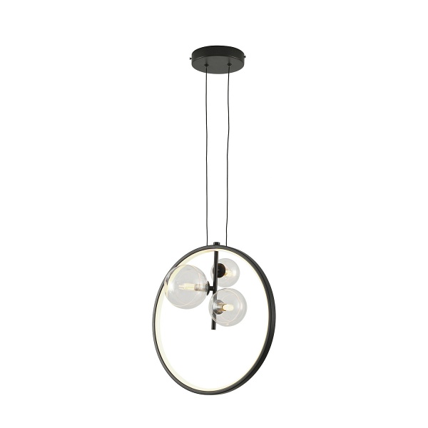 Lampa wisząca ORION RING LED czarny 40 cm Step Into Design
