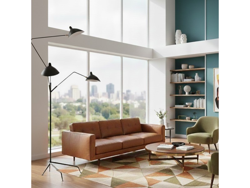 CRANE-3F - lampa podłogowa metalowa 3-ramienna, czarna, 210 cm Step Into Design